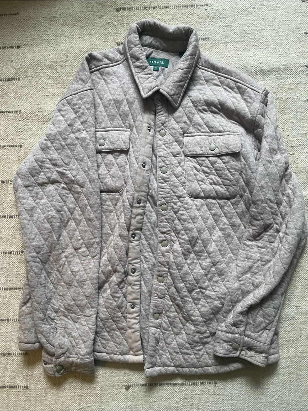 Orvis Heathered Light Gray Collared Knit Top